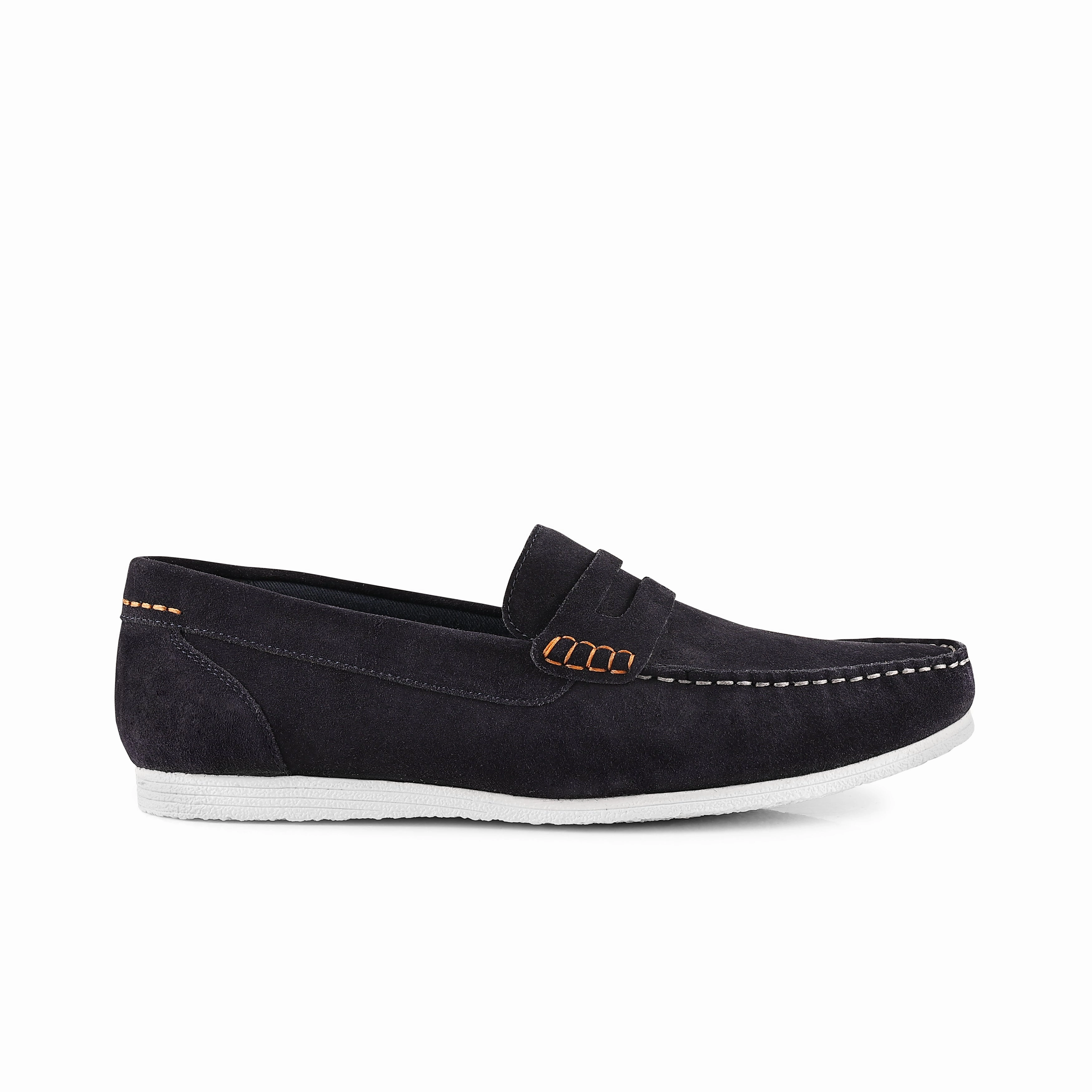 Stanhope Suede Leather Penny Loafers - Navy Cohen Loafers