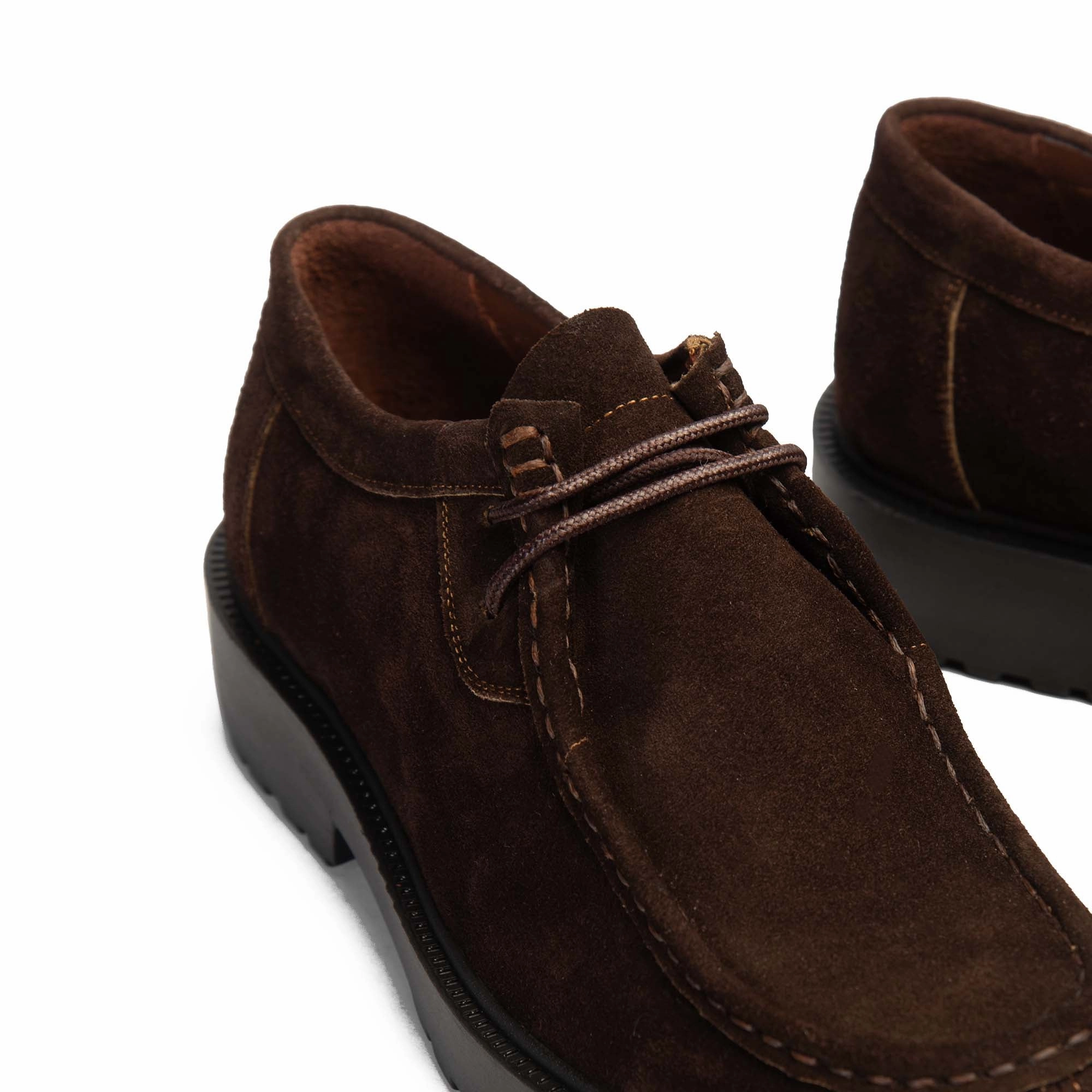 Brio Genuine Suede Shadow Walker -BROWN Lace Up Toe Shoes