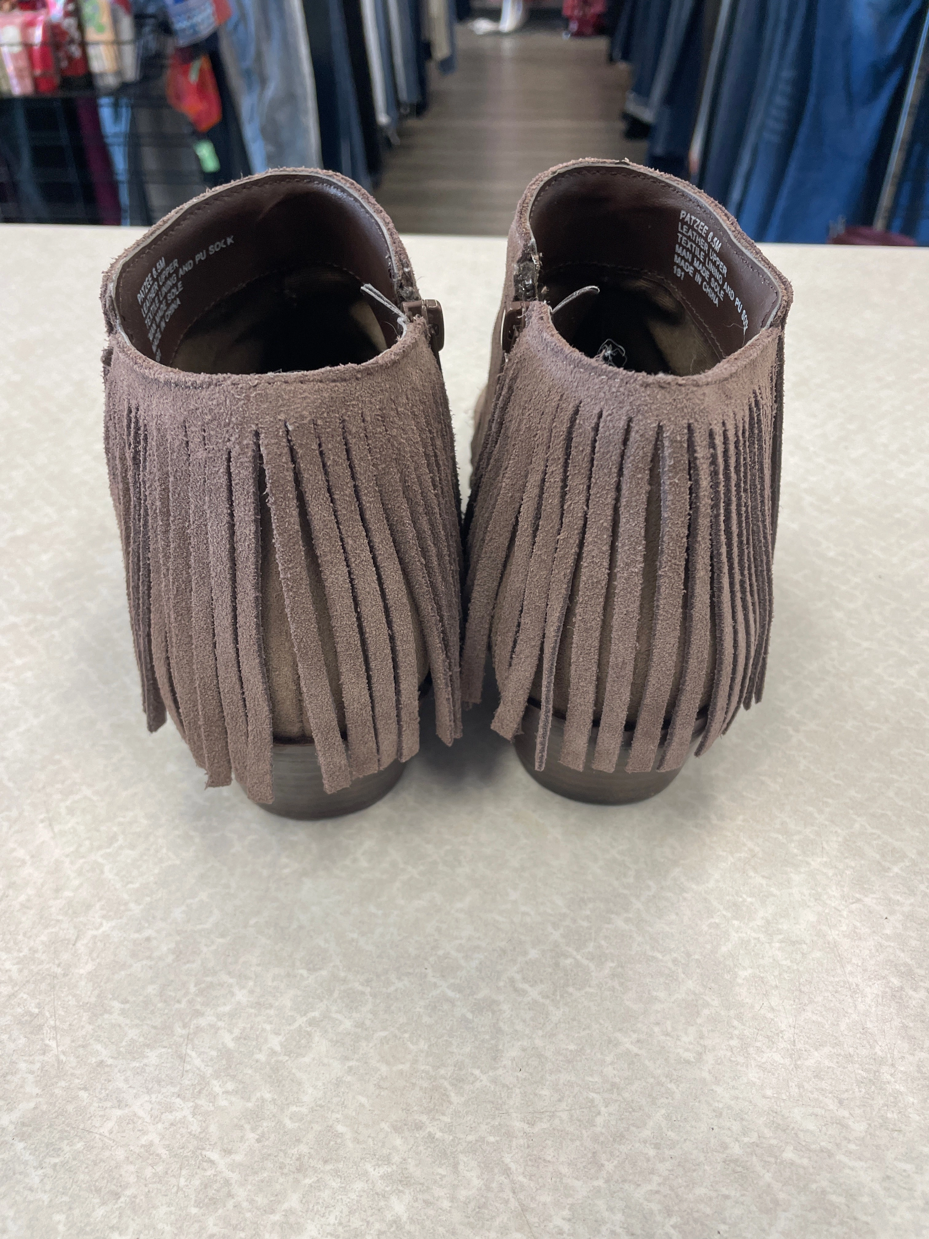 Ankle Boots Suede Brown Boots Ankle Heels Steve Madden, Size 6.5