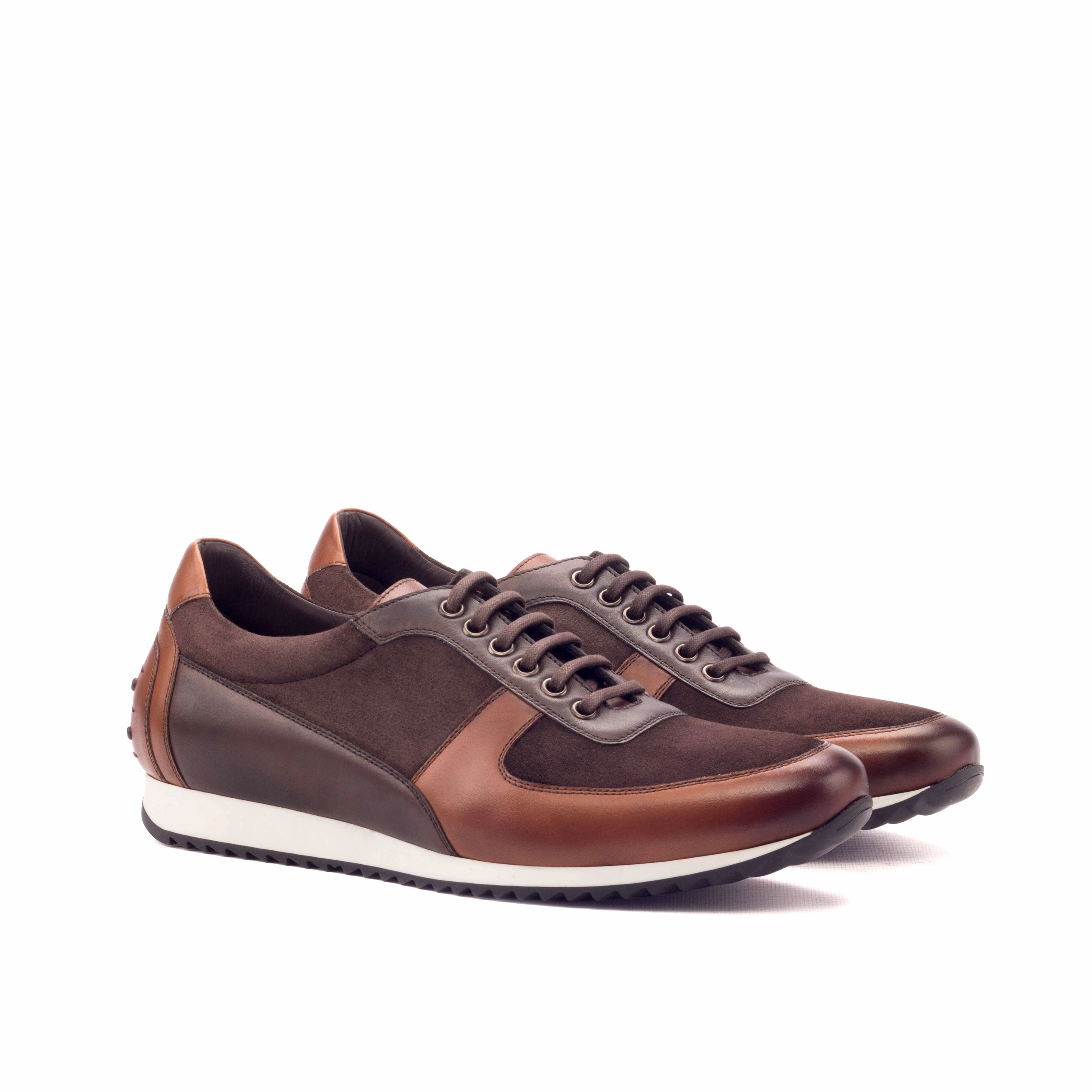 Curry Sneakers Brown Leather & Suede Trainer Sneakers