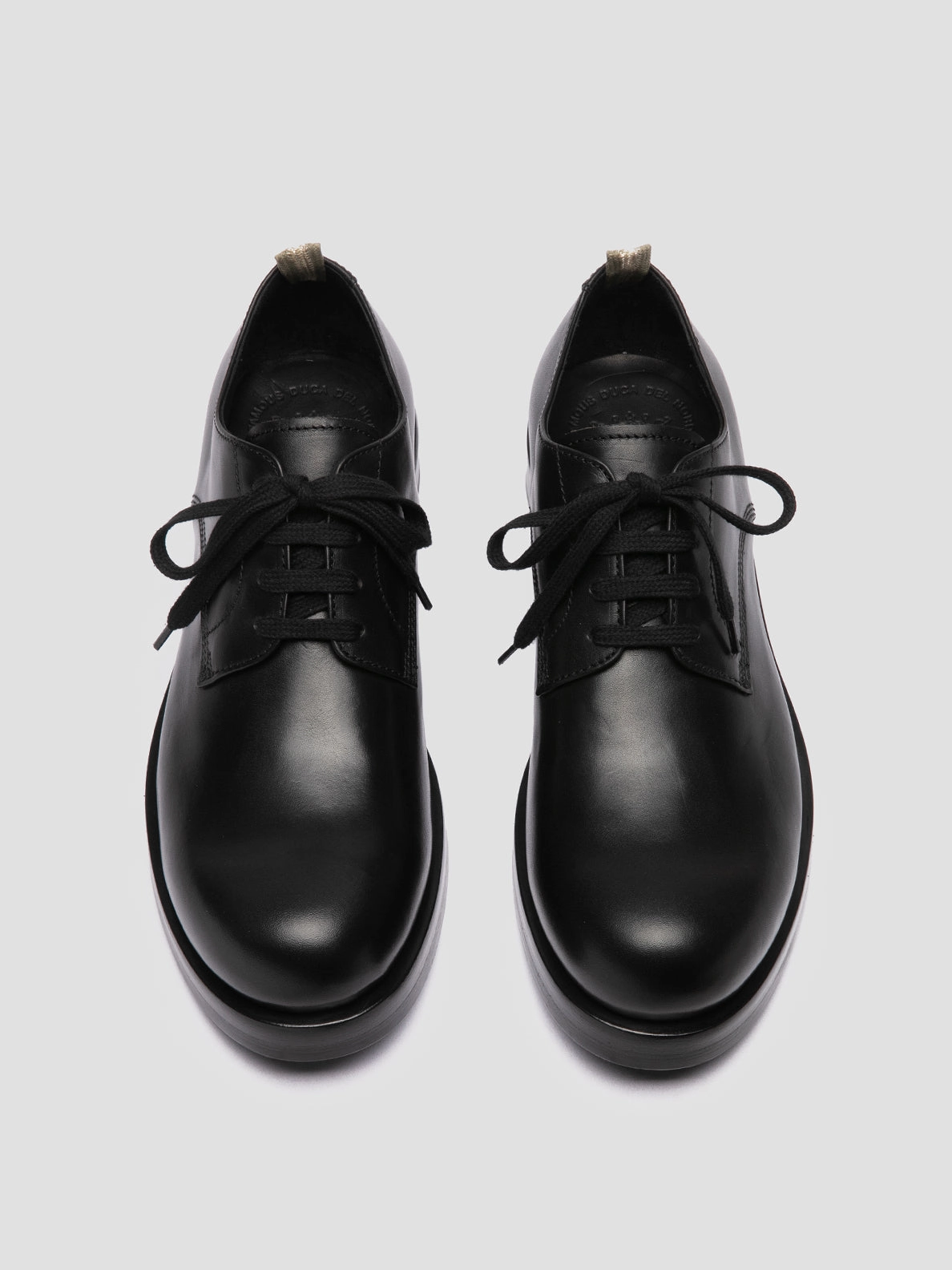 BULLA 001 - Black Leather Derby Shoes Lace Up House Shoes