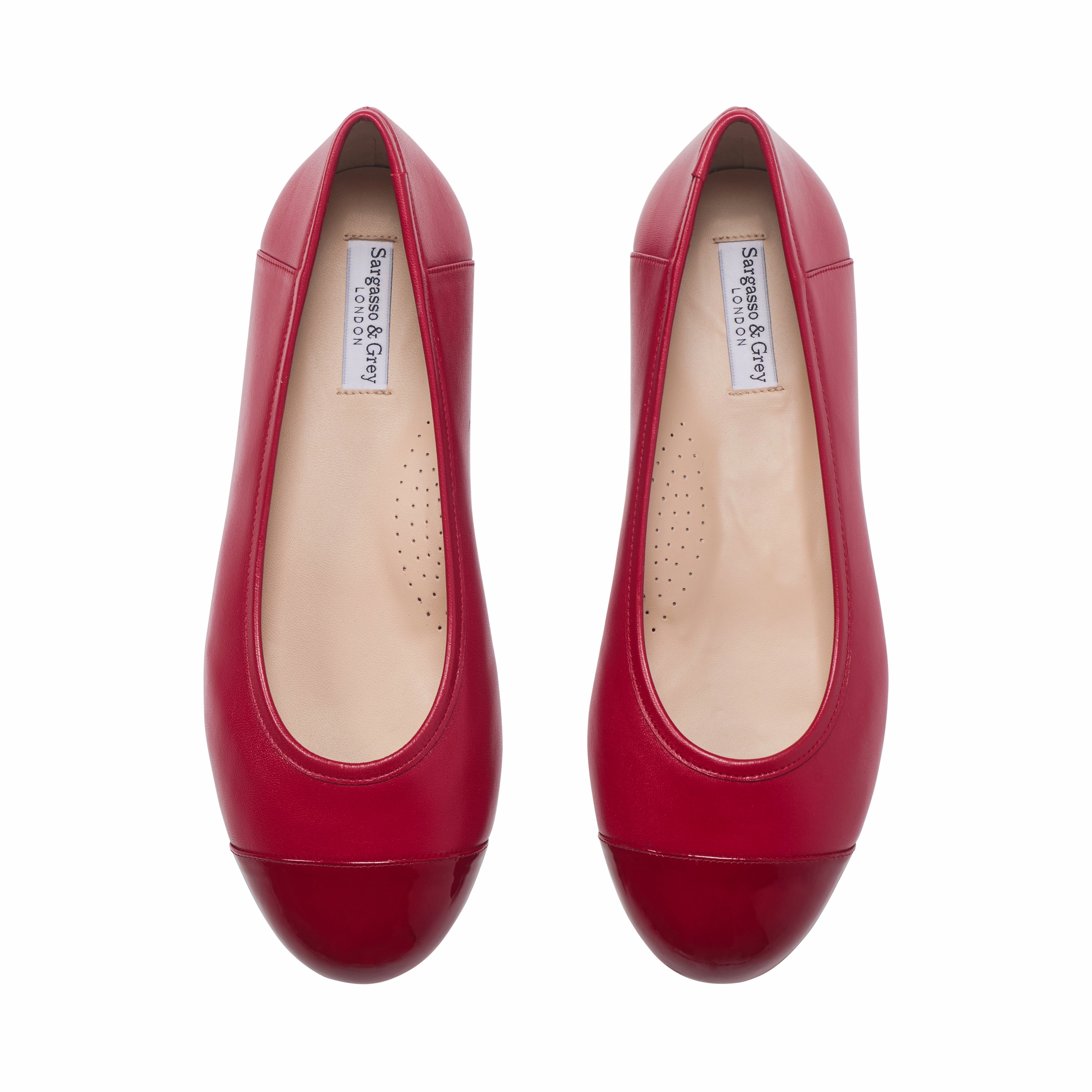 Capella Extra-Wide Fit Flats - Red Leather Big Kid Shoes For Flat Feet