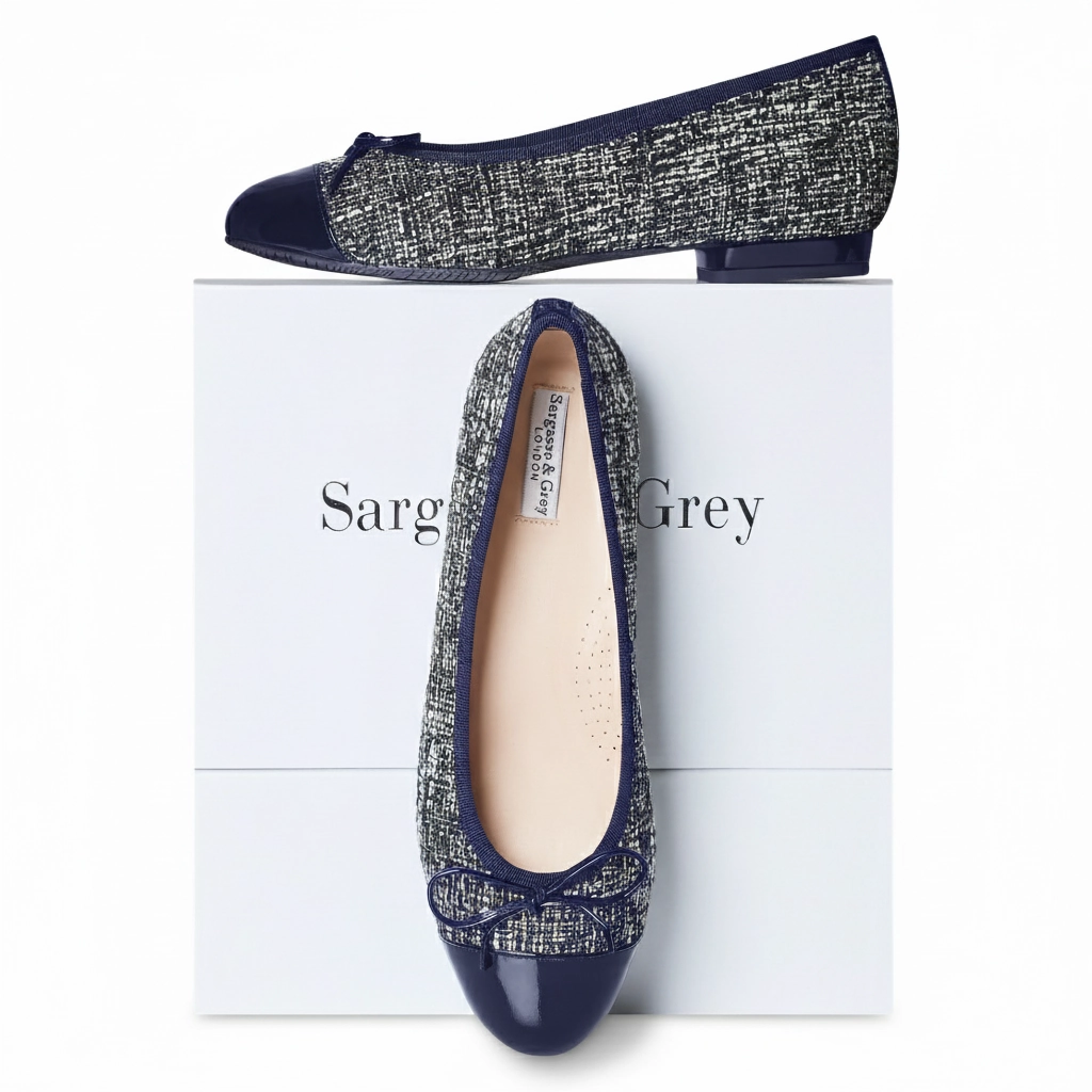 Corrine Extra-Wide Fit Flats - Navy Tweed Best Cloud Shoes For Feet