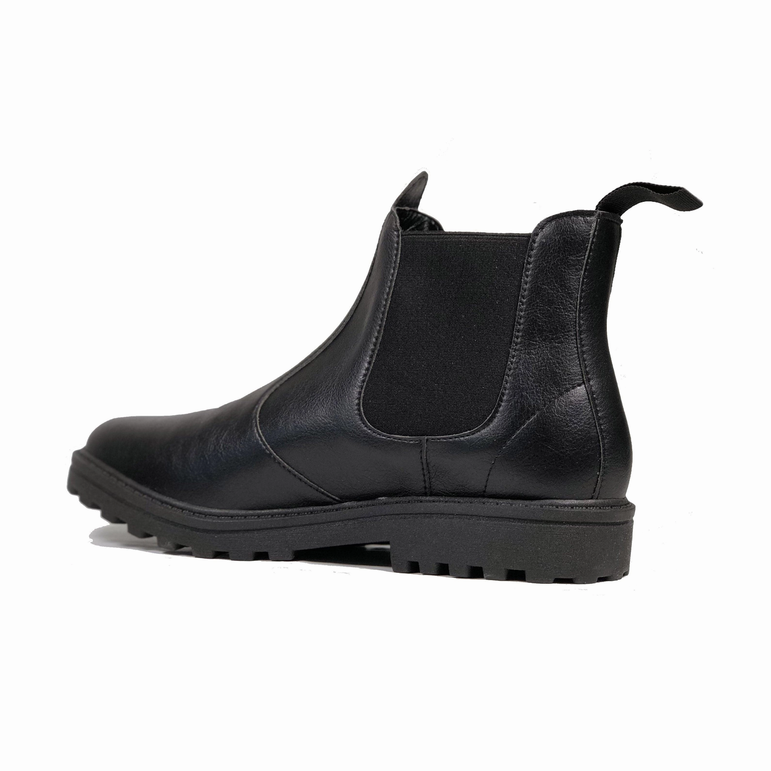 Chelsea boot - vegan school shoe by Vegan Style - black Remy Ridge-sole Chelsea Boots