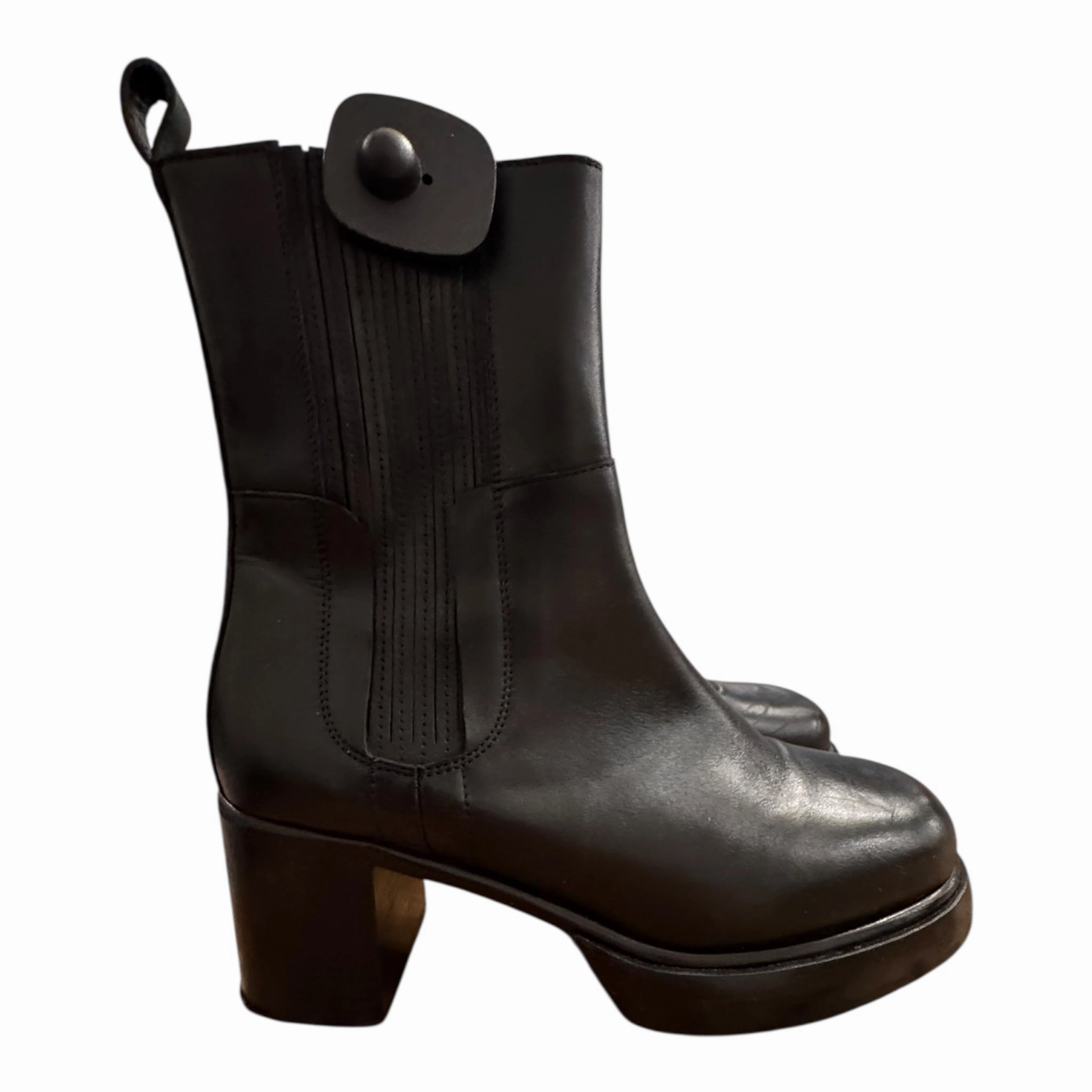 Boots Ankle Heels By Free People In Black, Size:10 Chelsea Boots Mono