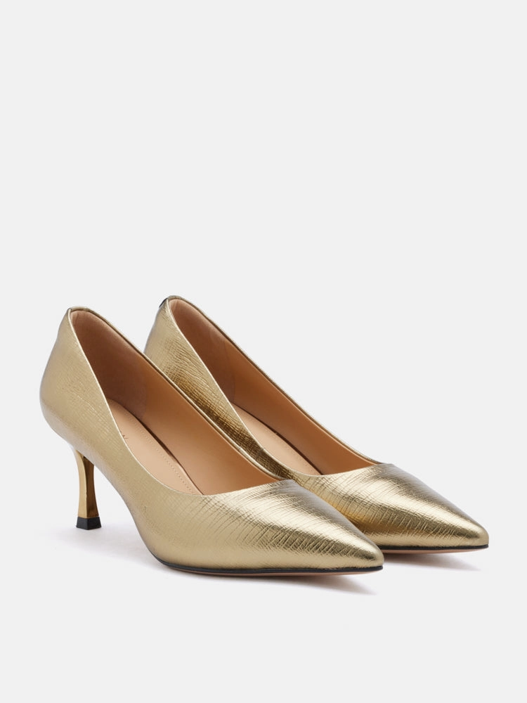 Marcie Metallic Pointed Toe Heels Steelers Heel Shoes