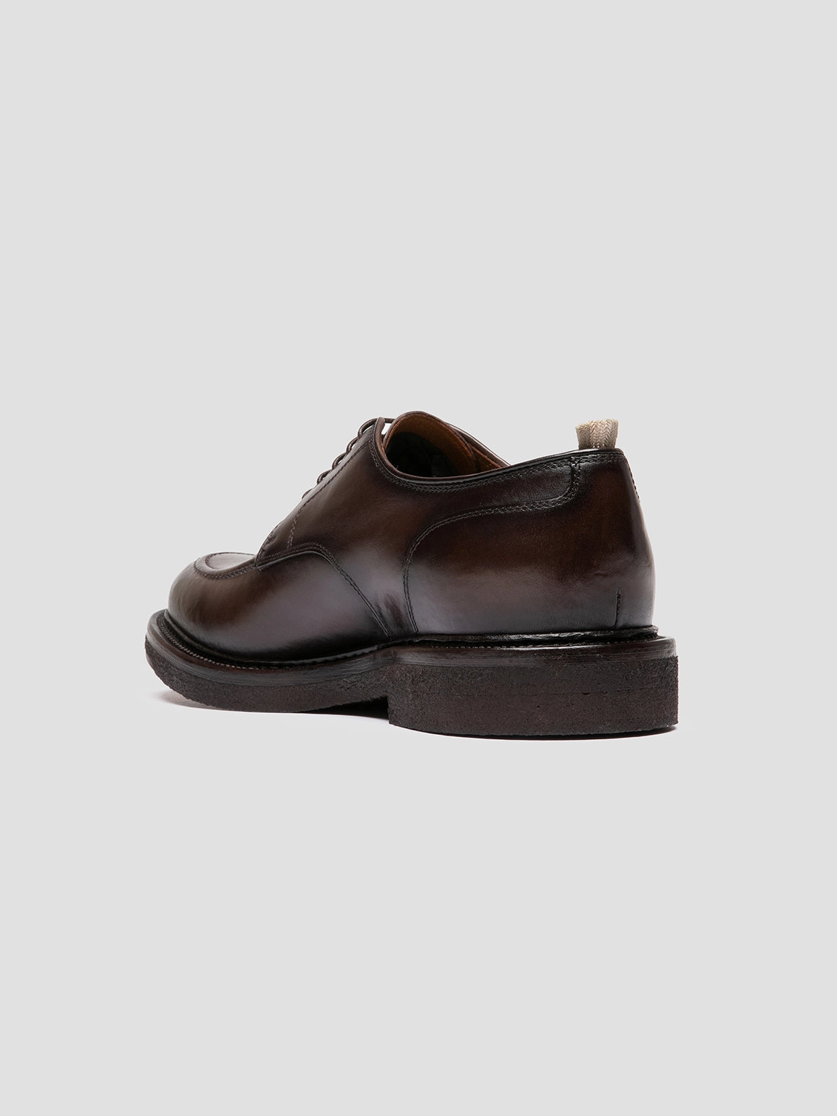 Wide Lace Up Shoes ASTON CREPE 003 - Brown Leather Derby Shoes