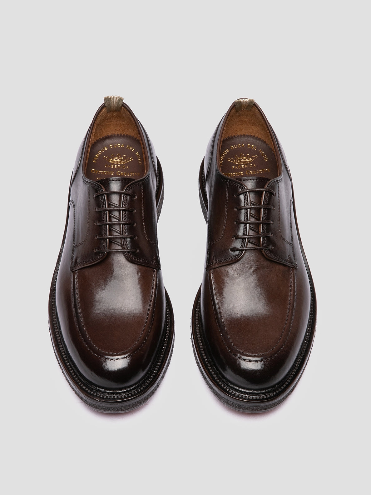 ASTON CREPE 003 - Brown Leather Derby Shoes Kick Lo Lace Up Shoes