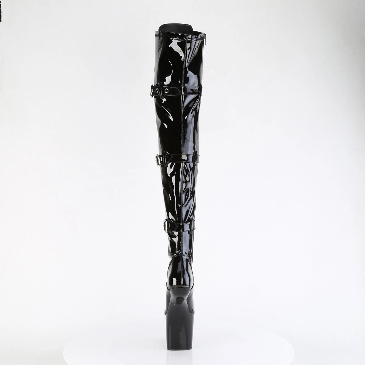 Zero Drop Chelsea Boots 8 Inch Heelless CRAZE-3028 Black Stretch Patent