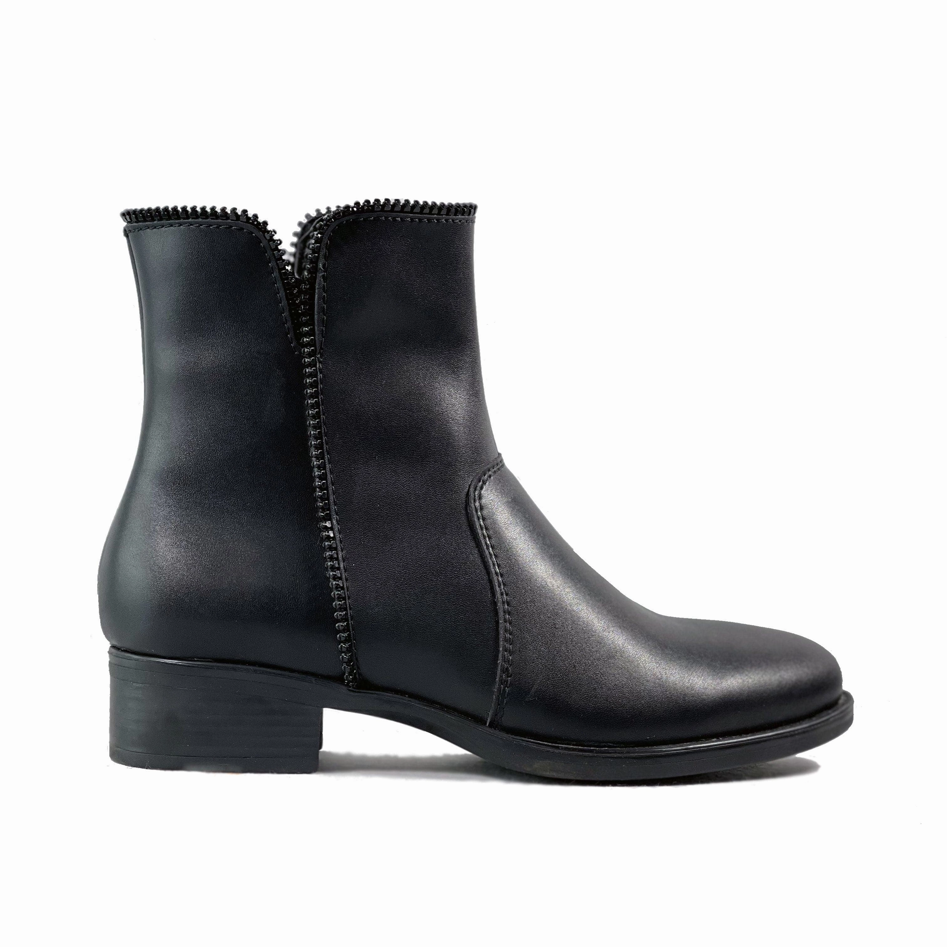 Double Buckle Chelsea Boots 'Amelie' vegan-leather ankle boot by Zette Shoes - black