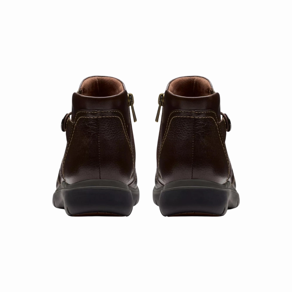 Designer Suede Chelsea Boots Clarks Certina Joy Dark Brown Leather Boot (Women's)