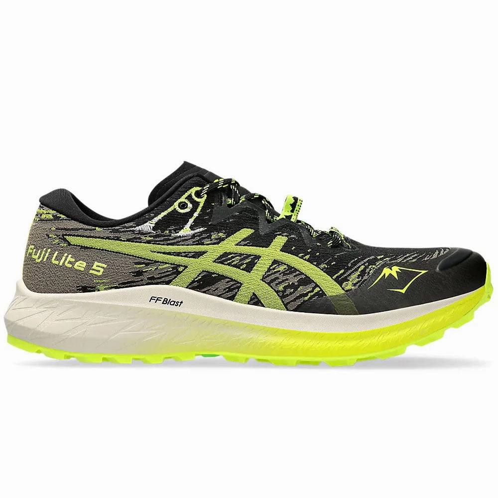 Asics Overpronation Shoes Men's Asics Fuji Lite 5, Black/Safety Yellow, 11 D Medium