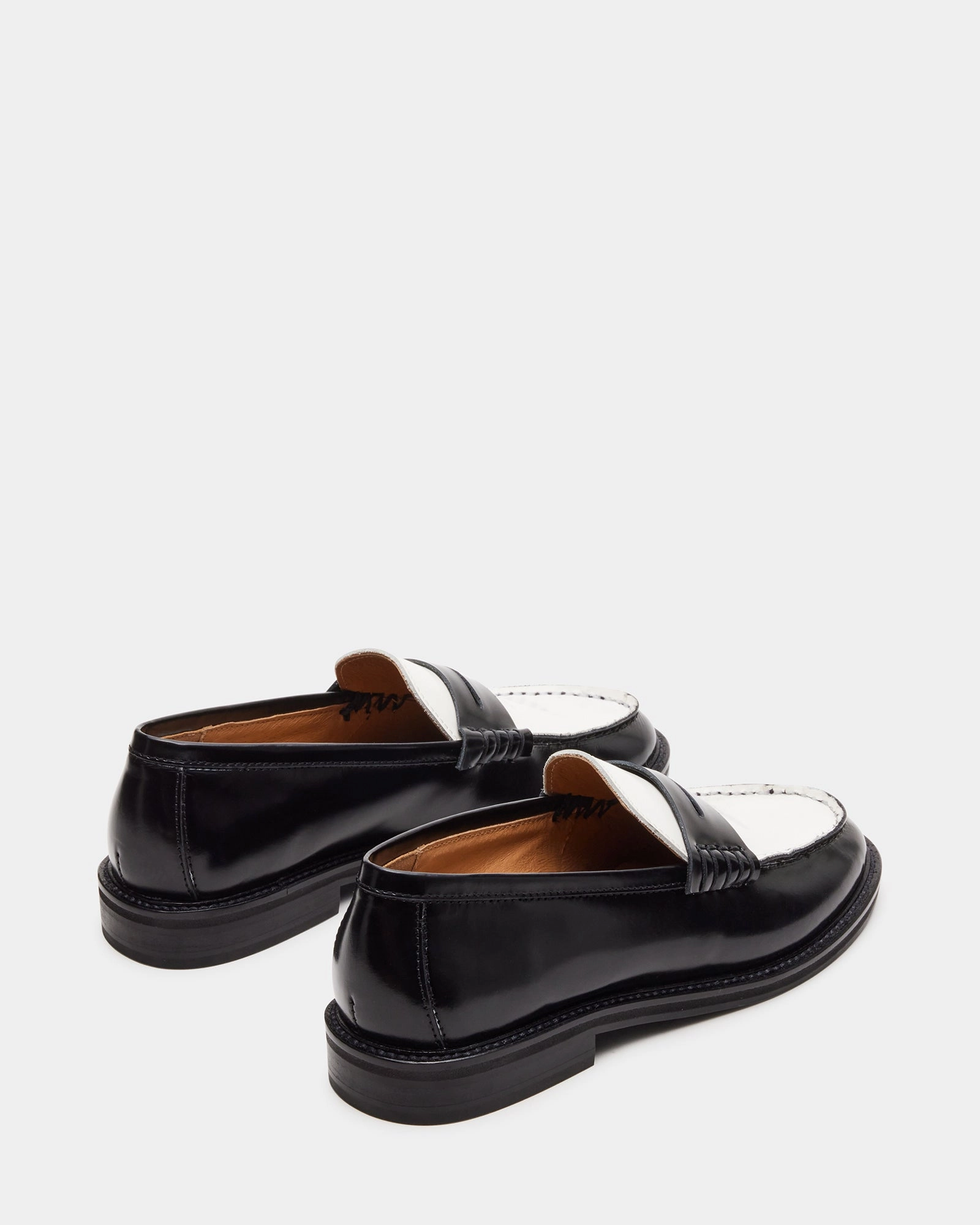 Mens Loafers Black MADISON BLACK/WHITE LEATHER
