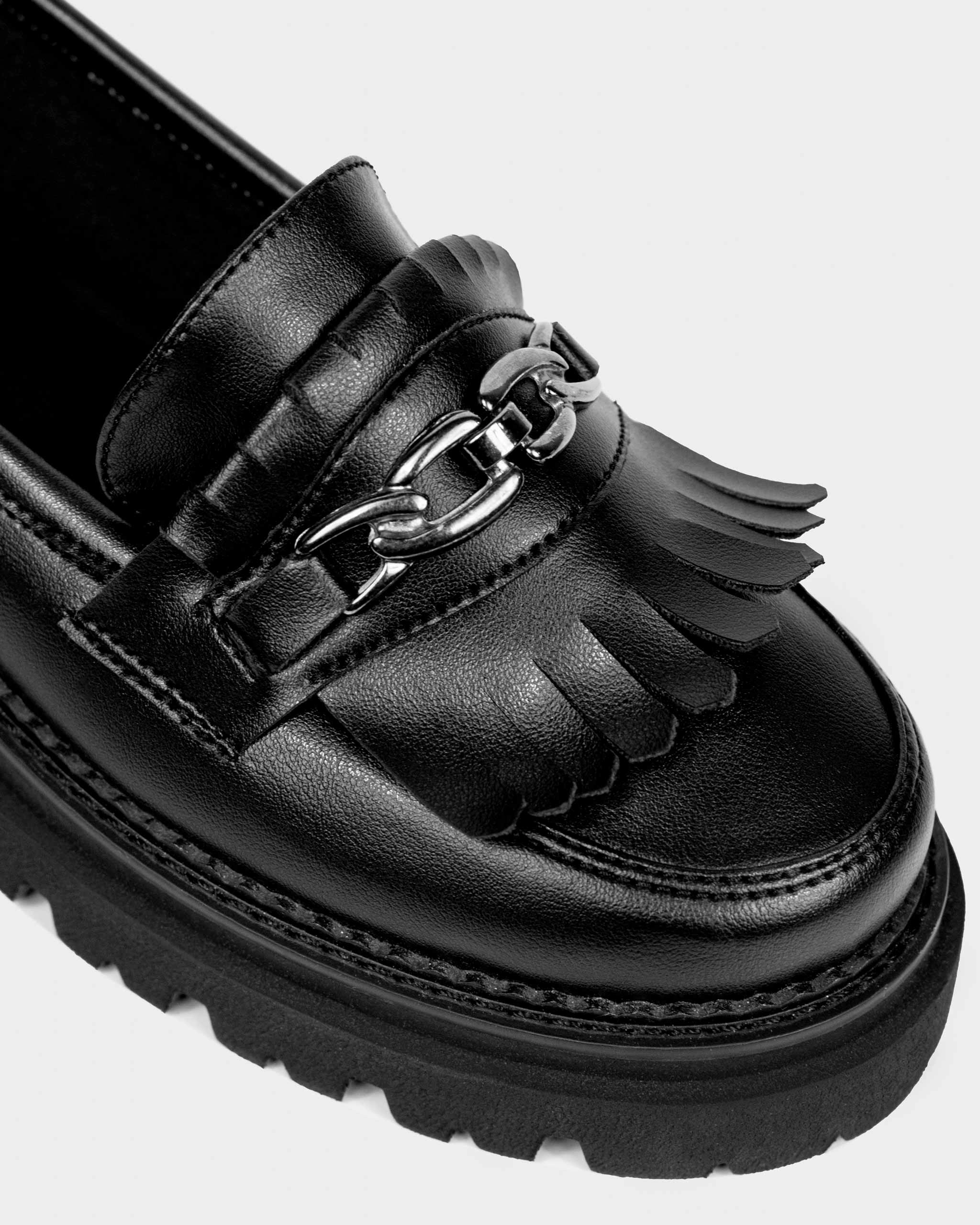 Best Fashion Shoes For Flat Feet Chunky Loafers Black Grape Leather Loafers