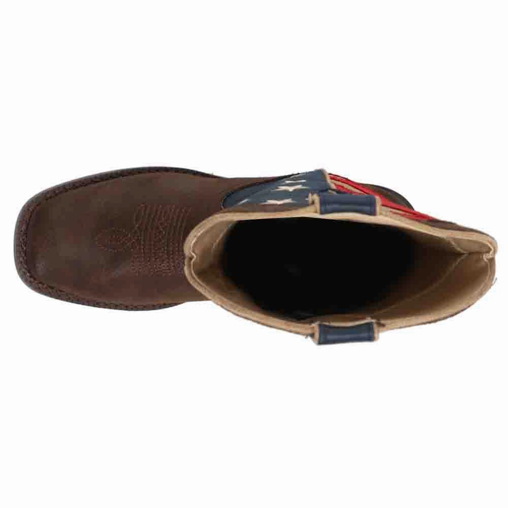 Equestrian Riding Boots American Patriotic Square Toe Cowboy Boots (Big Kid)