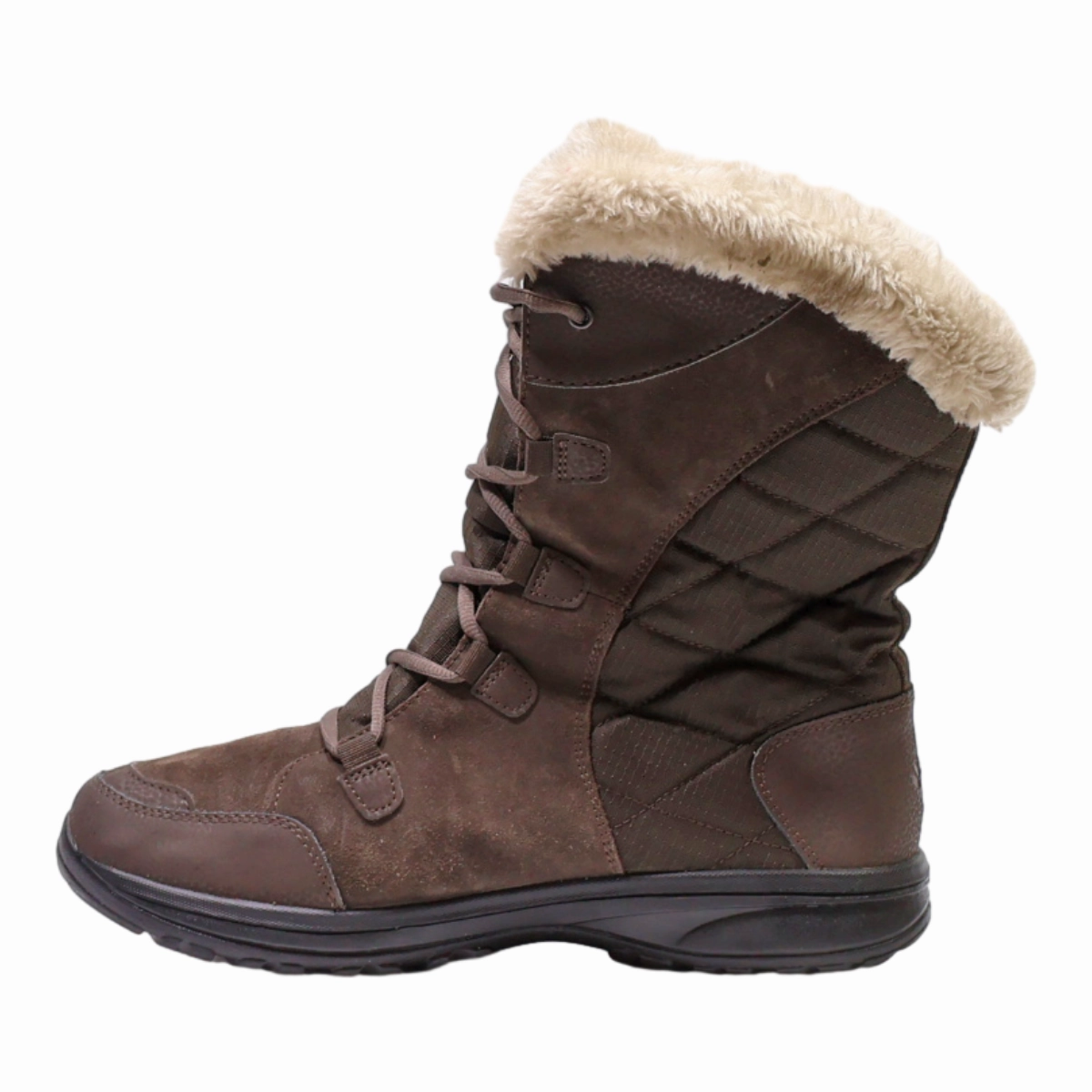 COLUMBIA Snow Boots Brown Leather Womens UK 10 Kamik Snovalley 4 Snow Boot