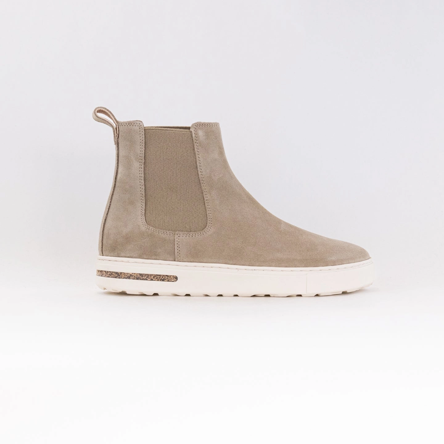 Birkenstock Bend Chelsea (Women's) - Taupe Suede Rubber-trimmed Leather Chelsea Boots