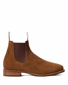 Almond Toe Chelsea Boots Comfort Craftsman Cedar Suede