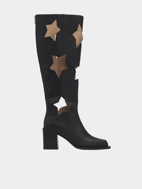 Brooklyn Beckham Chelsea Boots Star Cut-Out Boots (SS-X0024-27-01-BLACK)