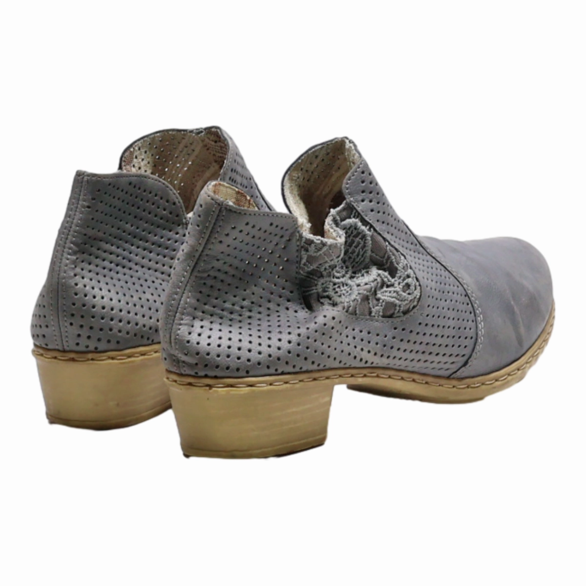 2976 Contrast Stitch Leather Chelsea Boots COMFORTO Chelsea Boots Grey Leather Womens UK 8