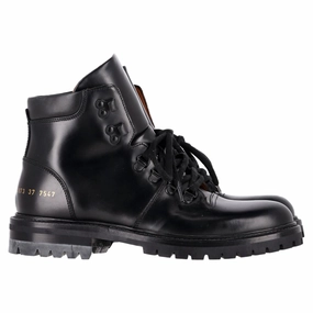 Merrel Hiking Boots Common Projects Lace-Up Hiking Boots in Black Leather