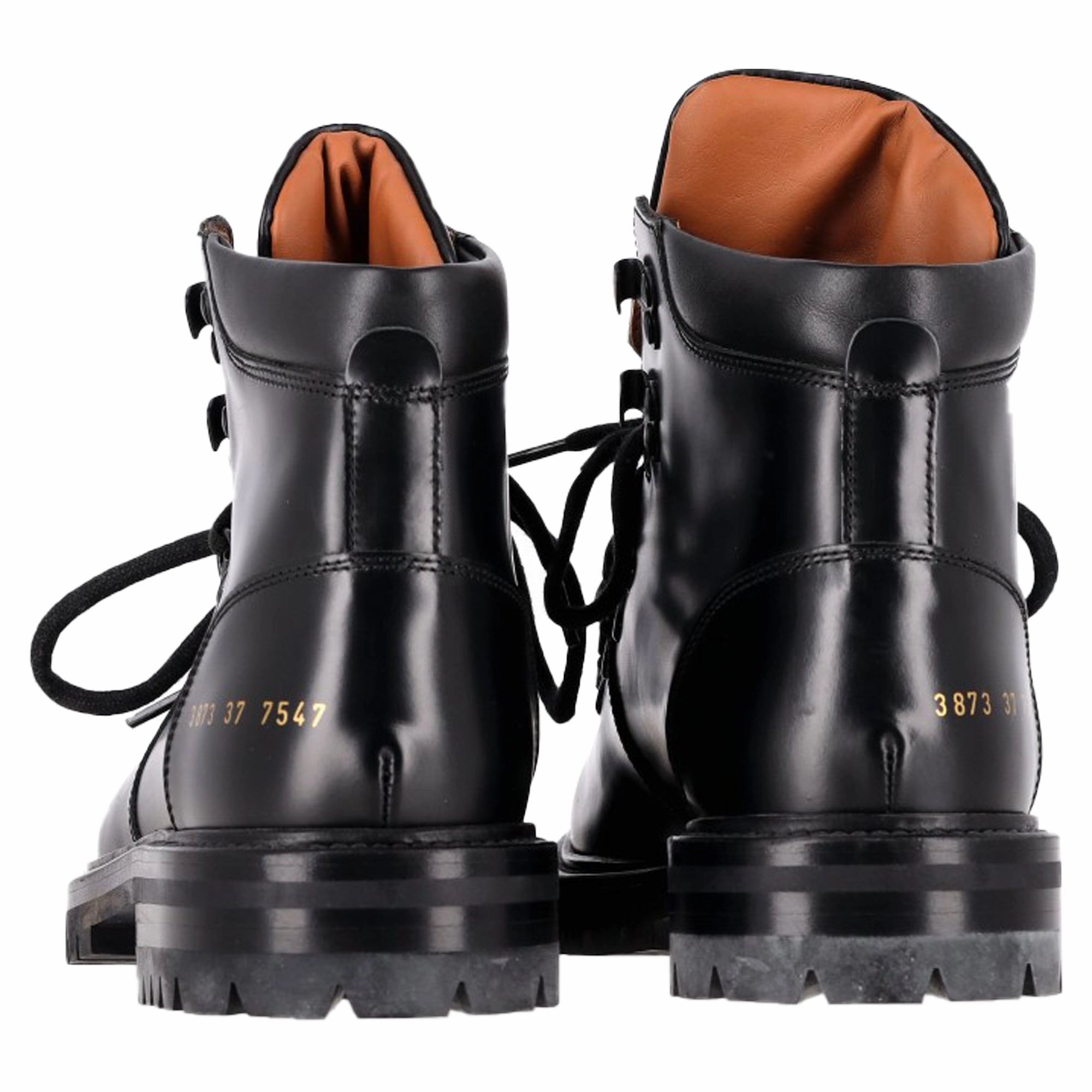 Baretraps Hiking Boots Common Projects Lace-Up Hiking Boots in Black Leather