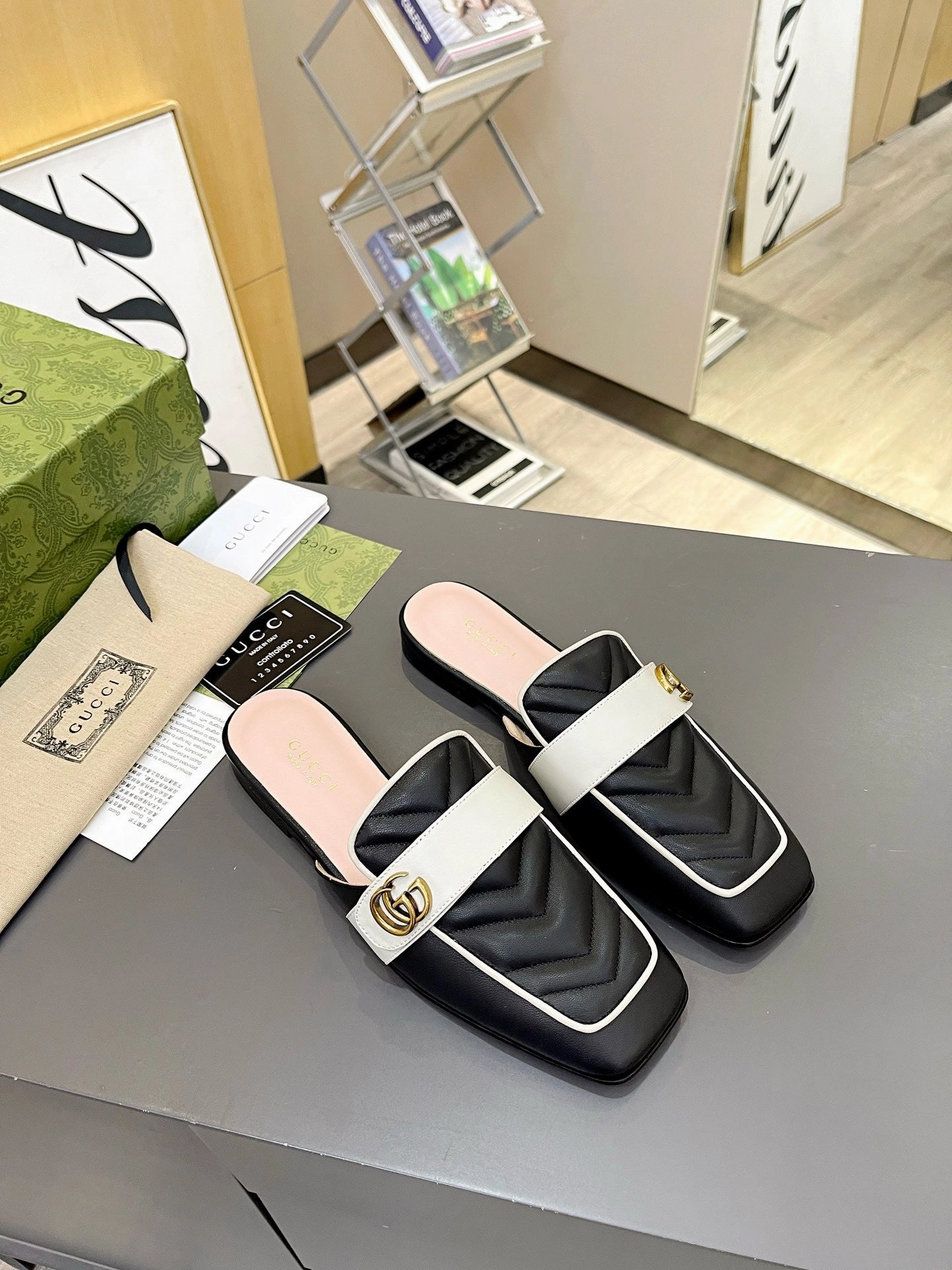 SE1679 Gucci Women's Princetown Slipper / Size5-11 Bunny Flats Shoes