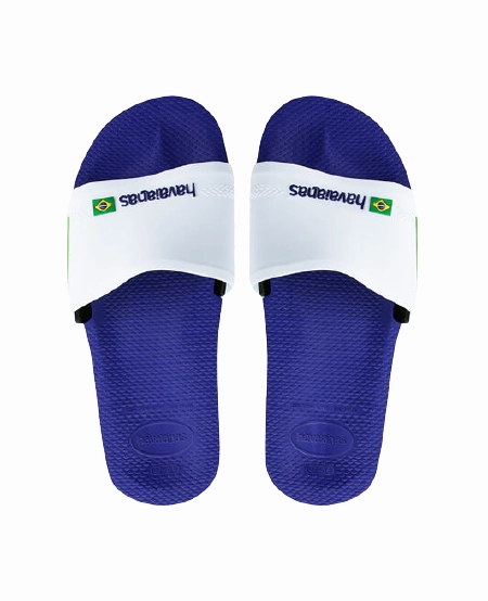 HAVAIANAS SLIDE BRASIL - MARINE BLUE/WHITE Early Flip Flops
