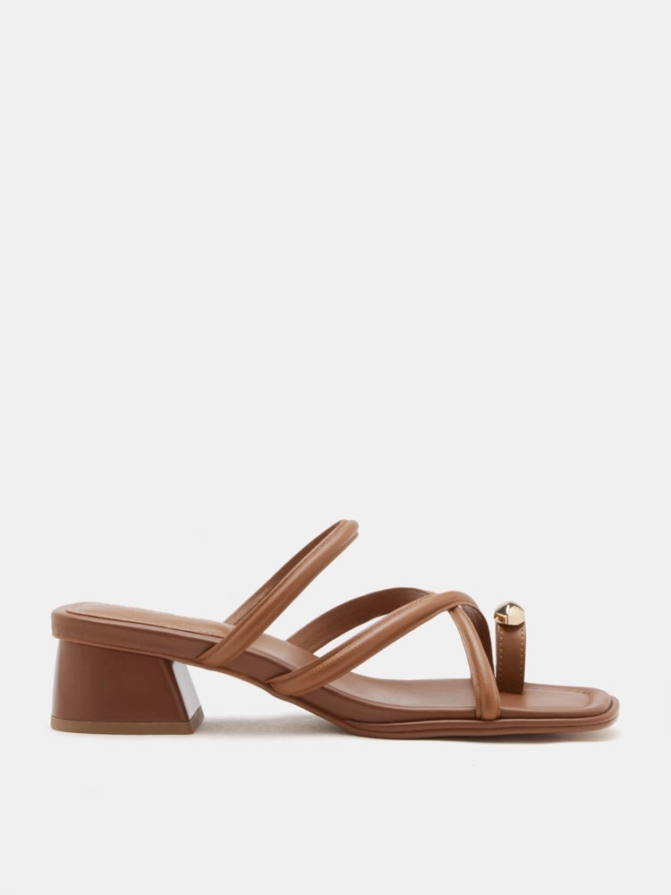 Carmen Toe-Ring Sandal Heels High Chunky Heels