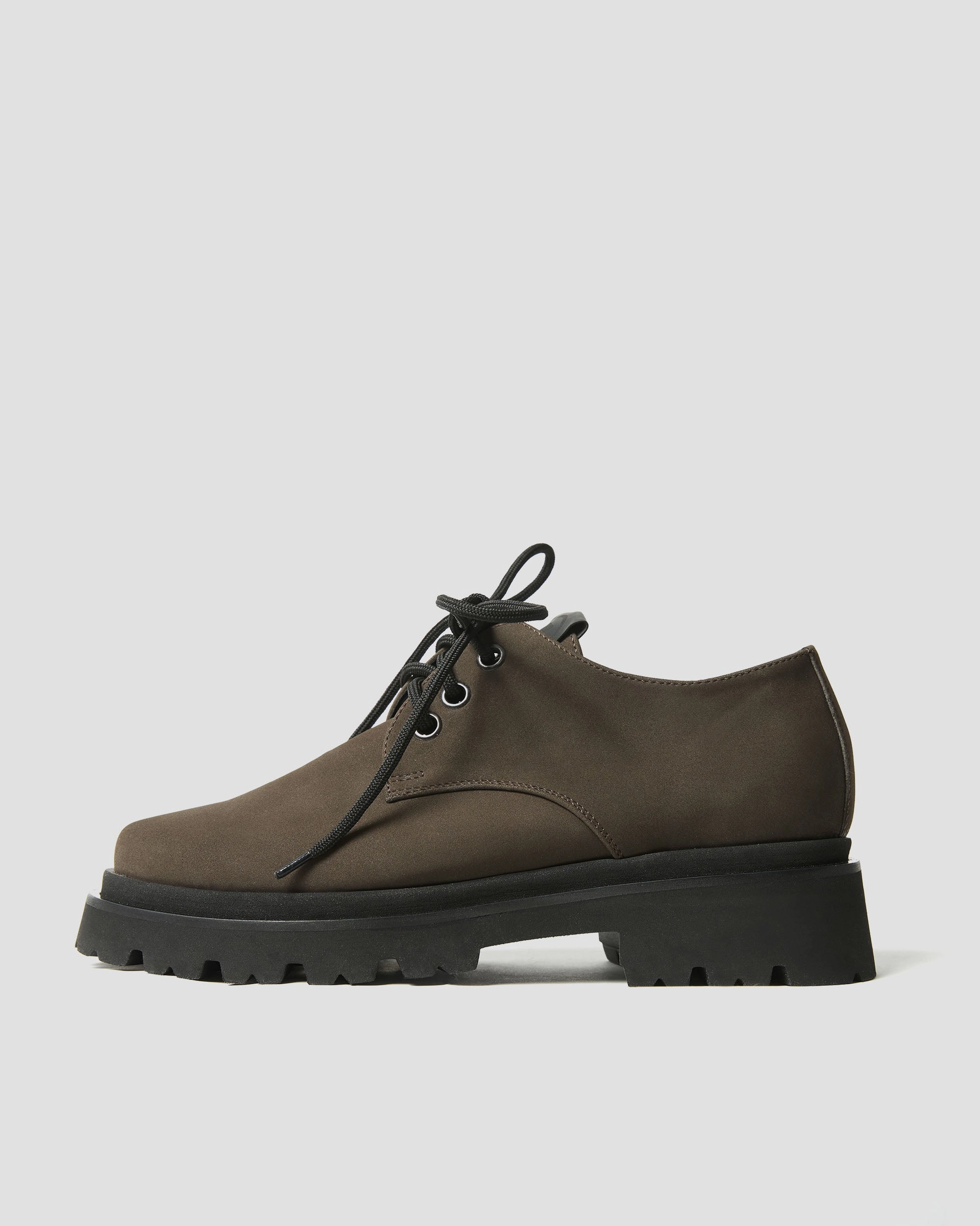 Ankle Strap Flat Shoes Chunky Derbs No 2 Chocolate suede brown