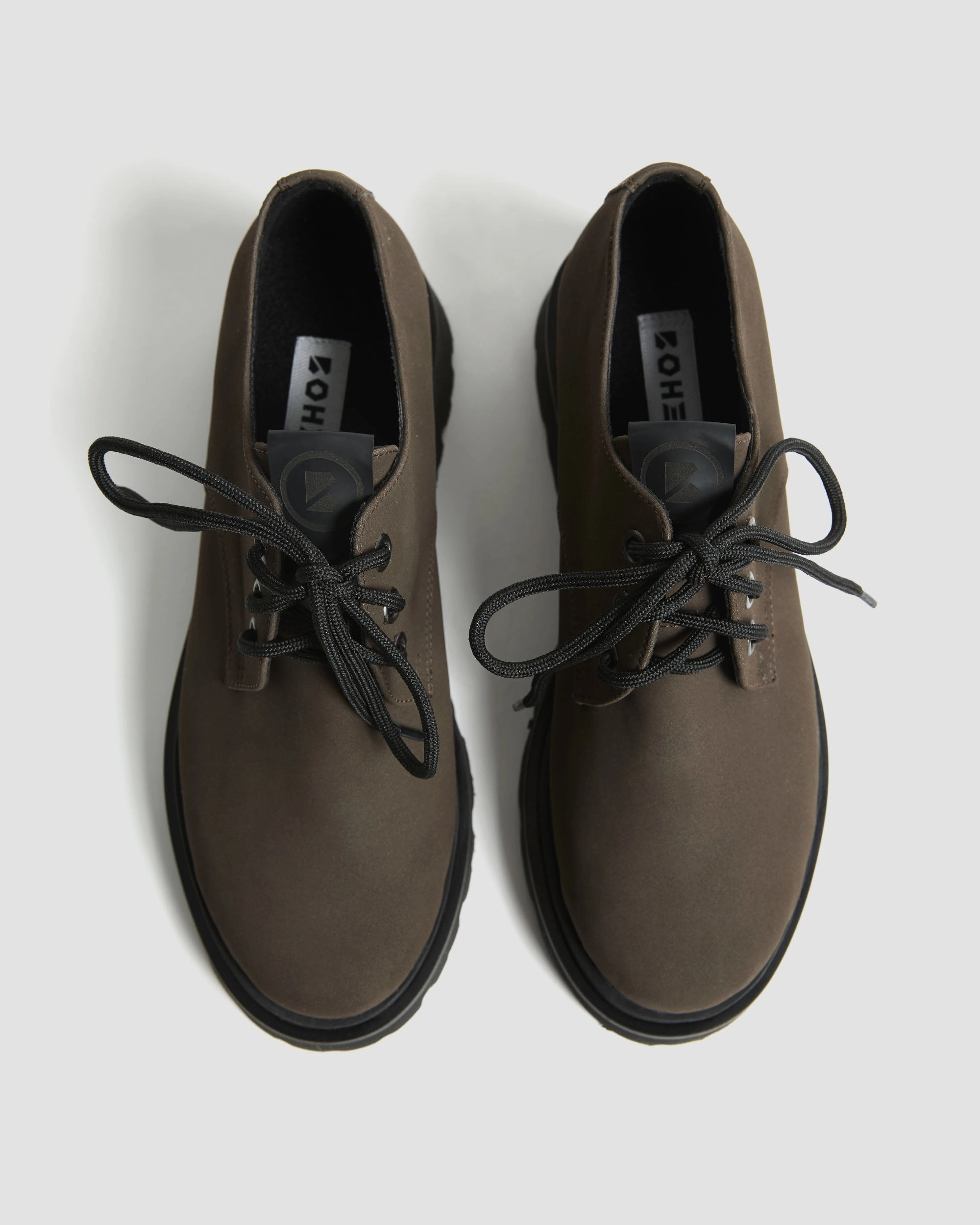 Chunky Derbs No 2 Chocolate suede brown Heel Shoes