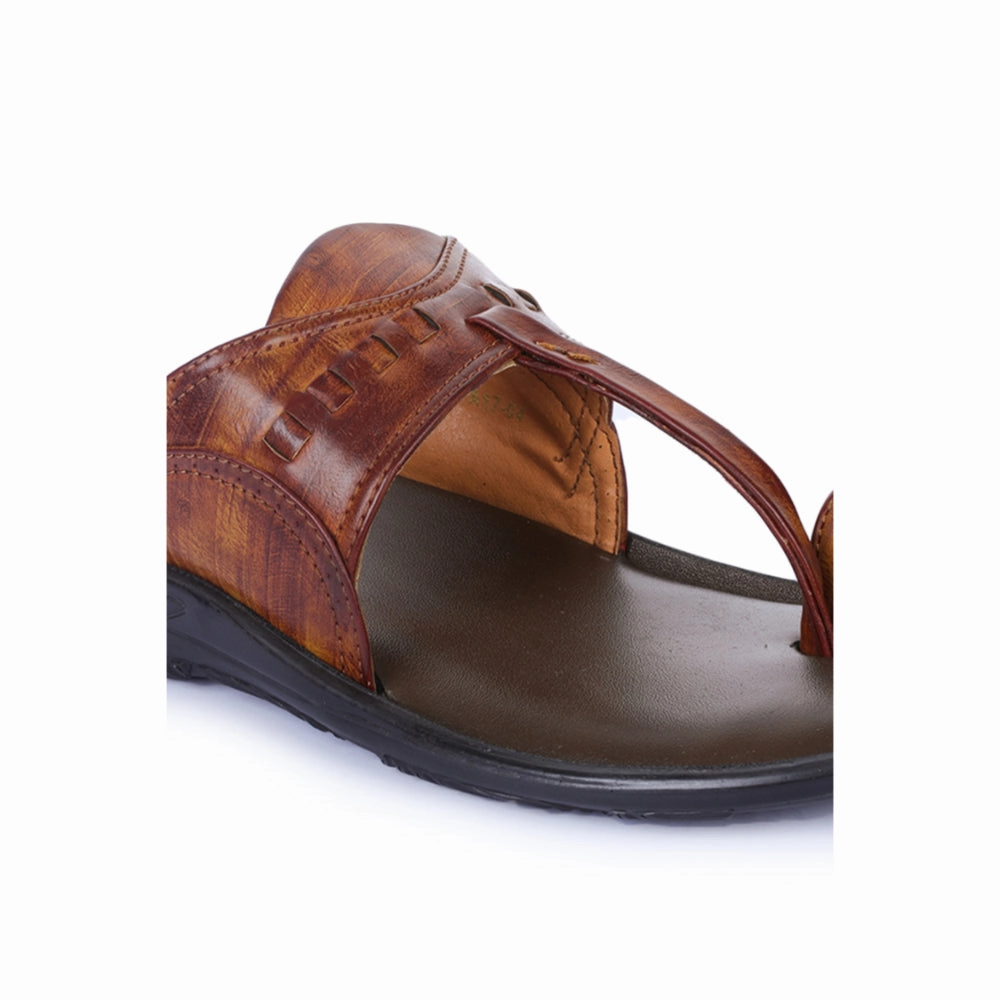 Sandals Golf And Country Club Coolers Casual Tan Toe Ring Slippers For Men  A17-04 By Liberty