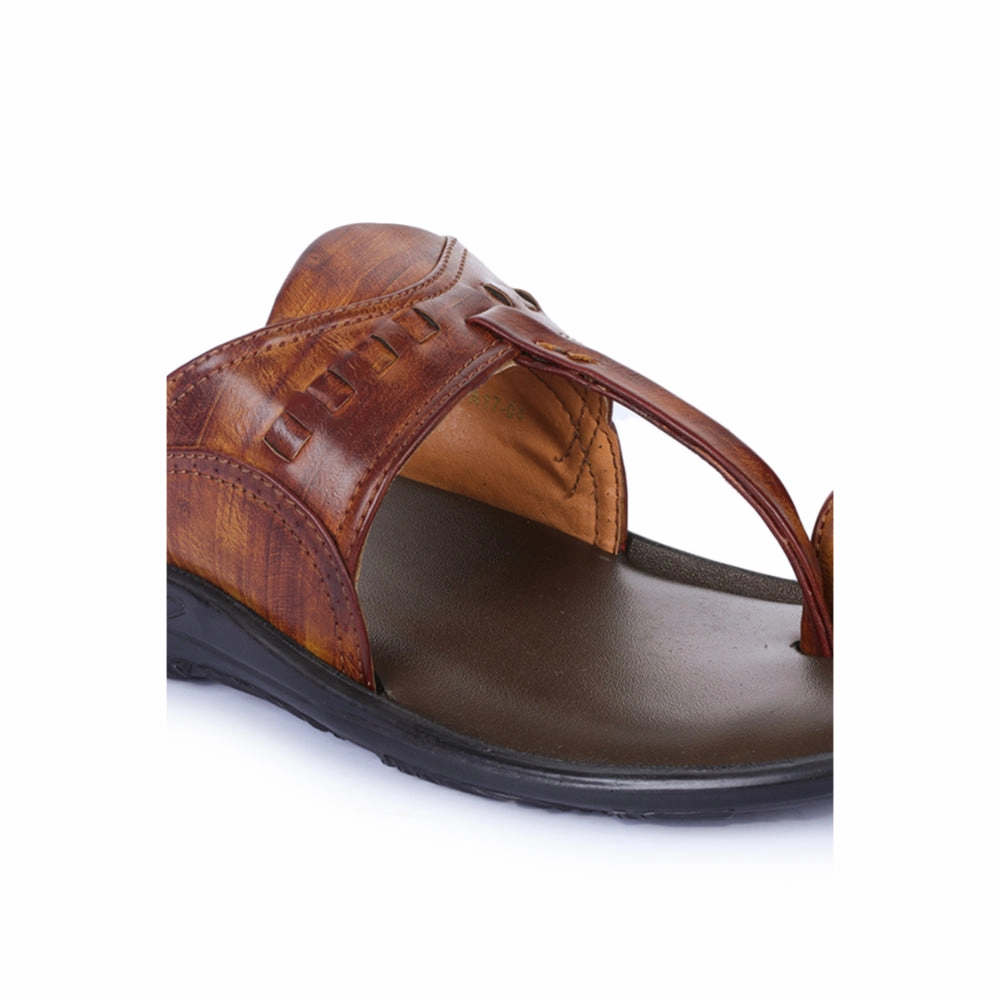 Coolers Casual Tan Toe Ring Slippers For Men  A17-04 By Liberty Lightest Sandals