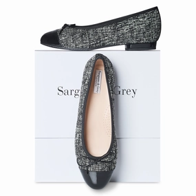 Corrine Extra-Wide Fit Flats - Black Tweed Best Shoes For Standing All Day