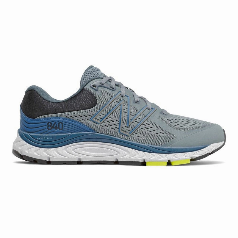 Men's New Balance Fresh Foam 840v5, Ocean Grey/Oxygen Blue, 8 4E Extra Wide Gray New Balance Cleats