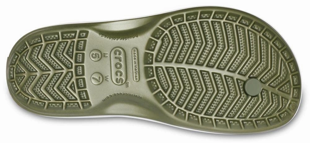 Crocs Unisex Crocband Flip Flip Flops, Army Green White, 43/44 EU Flip Flops Flip Flops