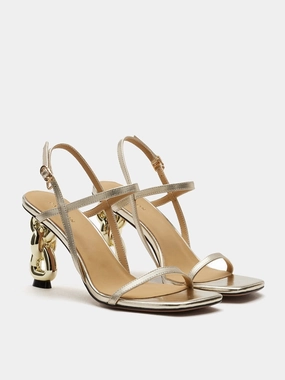 High Heels With Laces Betsey Metallic Sandal Heels