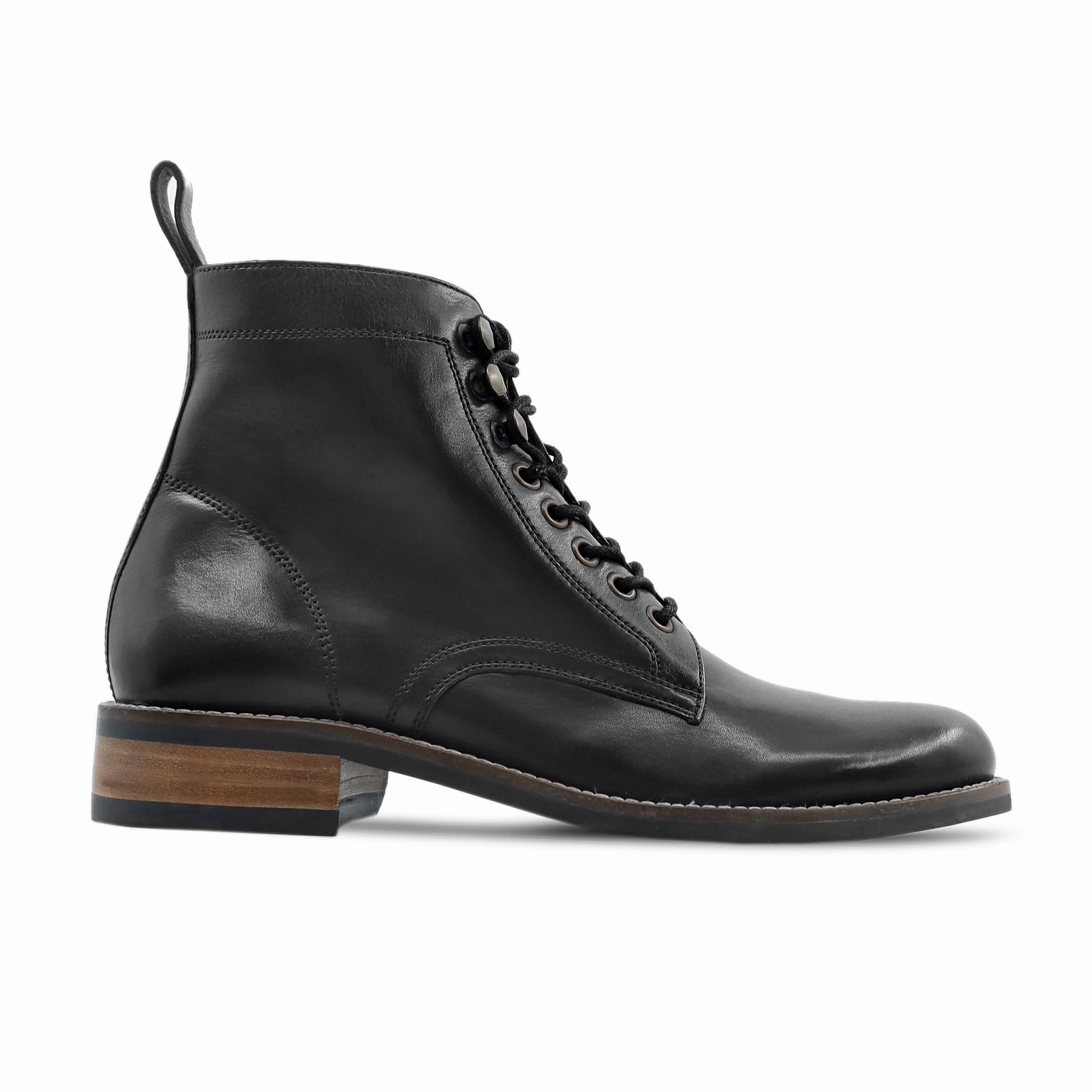 Best Biker Boots Dallas - Men's Black Calf Leather Boot