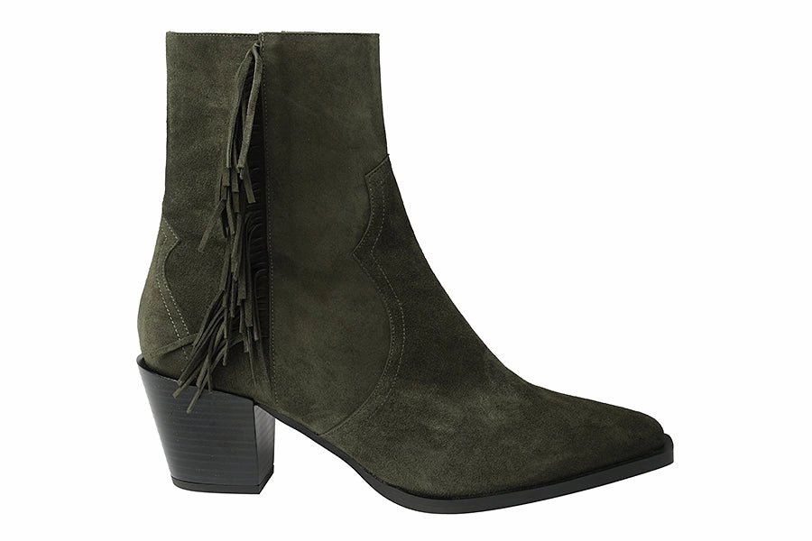 Suede Ankle Boots Stiletto Heel DAN TENNESSE GREEN