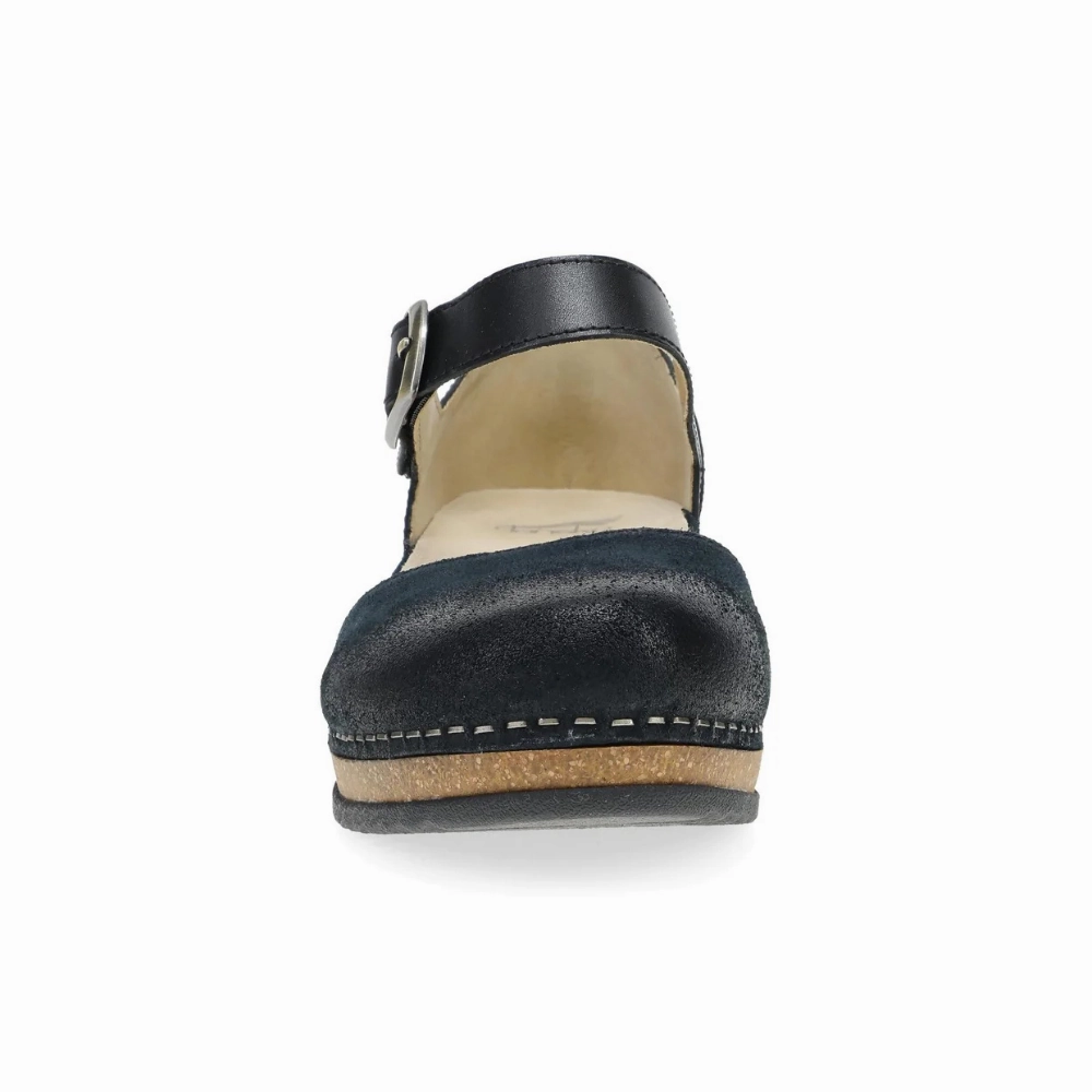 Flat Mary Jane Shoes Size 12 Dansko Mae Black Burnished Suede Mary Jane (Women's)