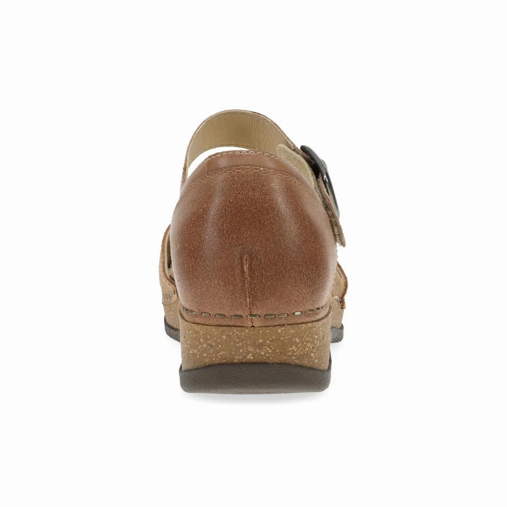 Solovair Mary Jane Shoes Dansko Mae Tan Burnished Suede Mary Jane (Women's)