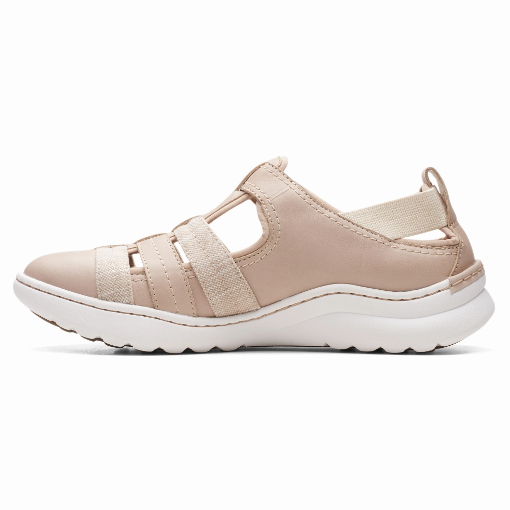 E Width Trail Running Shoes Clarks Teagan Step Sand Leather Shoe (Women's)