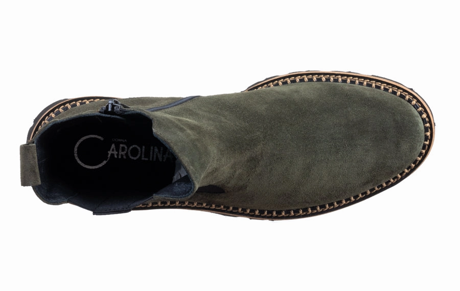 Don Kensington Green Faux Suede Ankle Boots