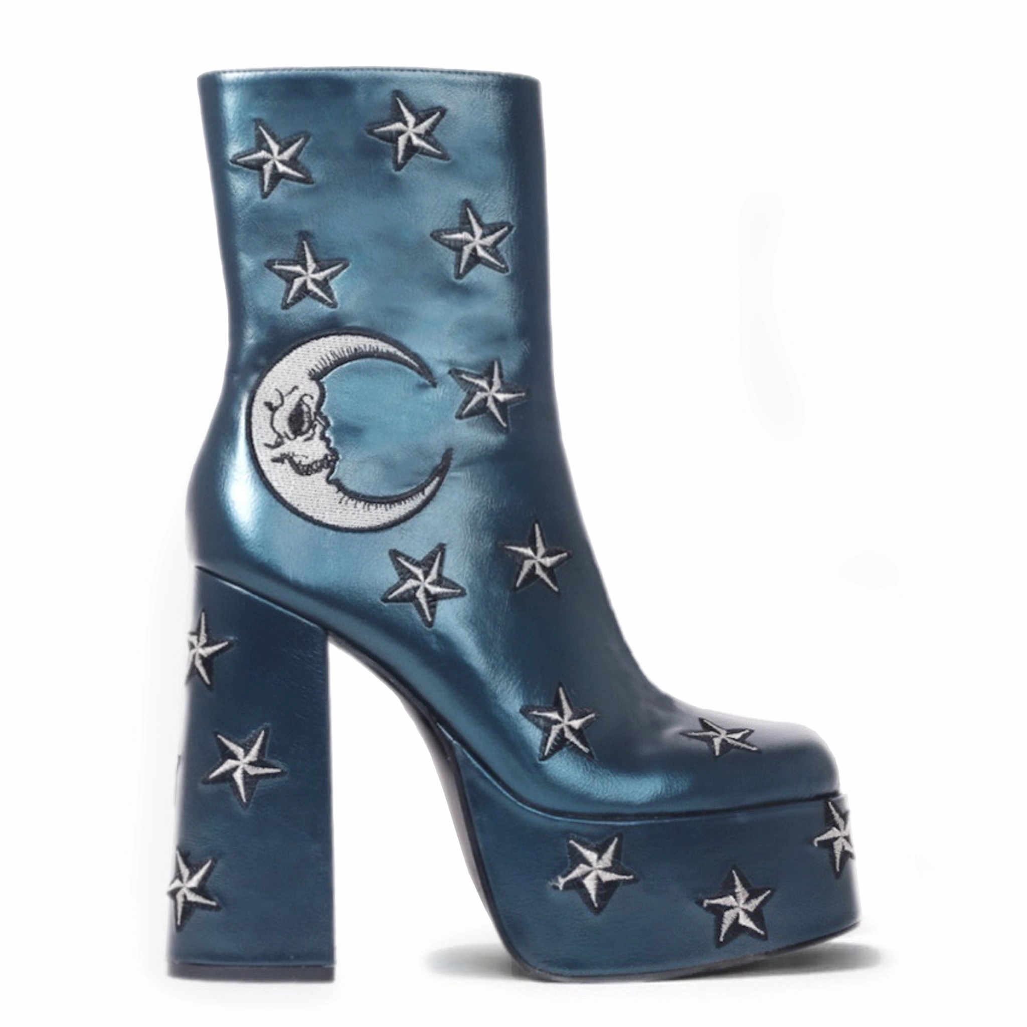 Dreams of Mooncraft Teal Heeled Boots NULL  NULL  NULL  Mary Jane Style Shoes Online
