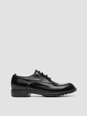 Gold Lace Up Shoes DIARY 009 - Black Leather Derby Shoes