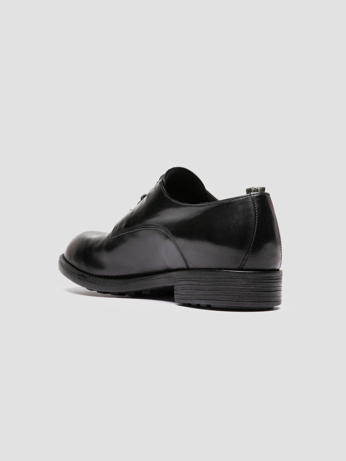 Flat Platform Derby Shoes DIARY 009 - Black Leather Derby Shoes