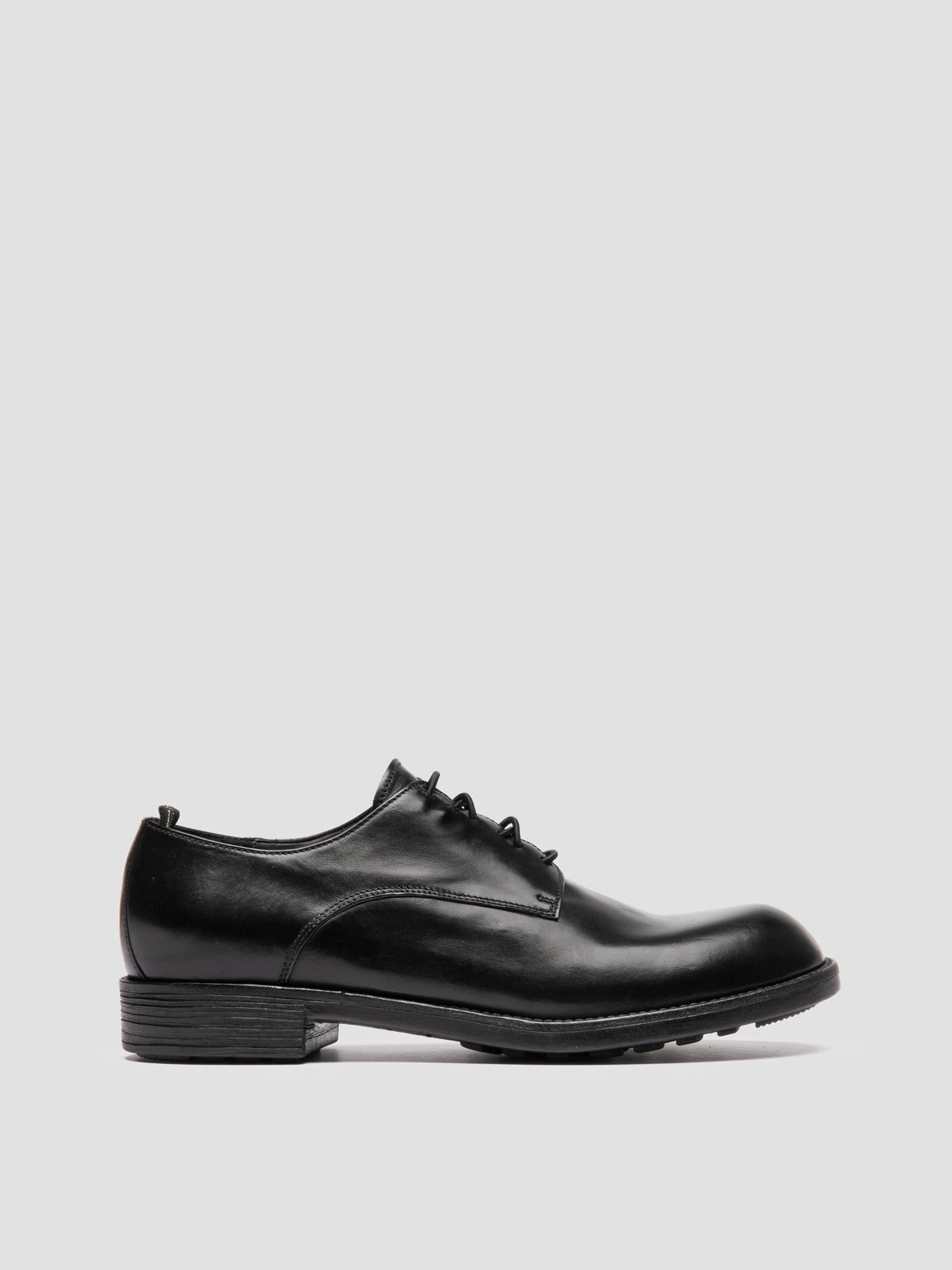 DIARY 009 - Black Leather Derby Shoes Lace Up Athletic Shoes