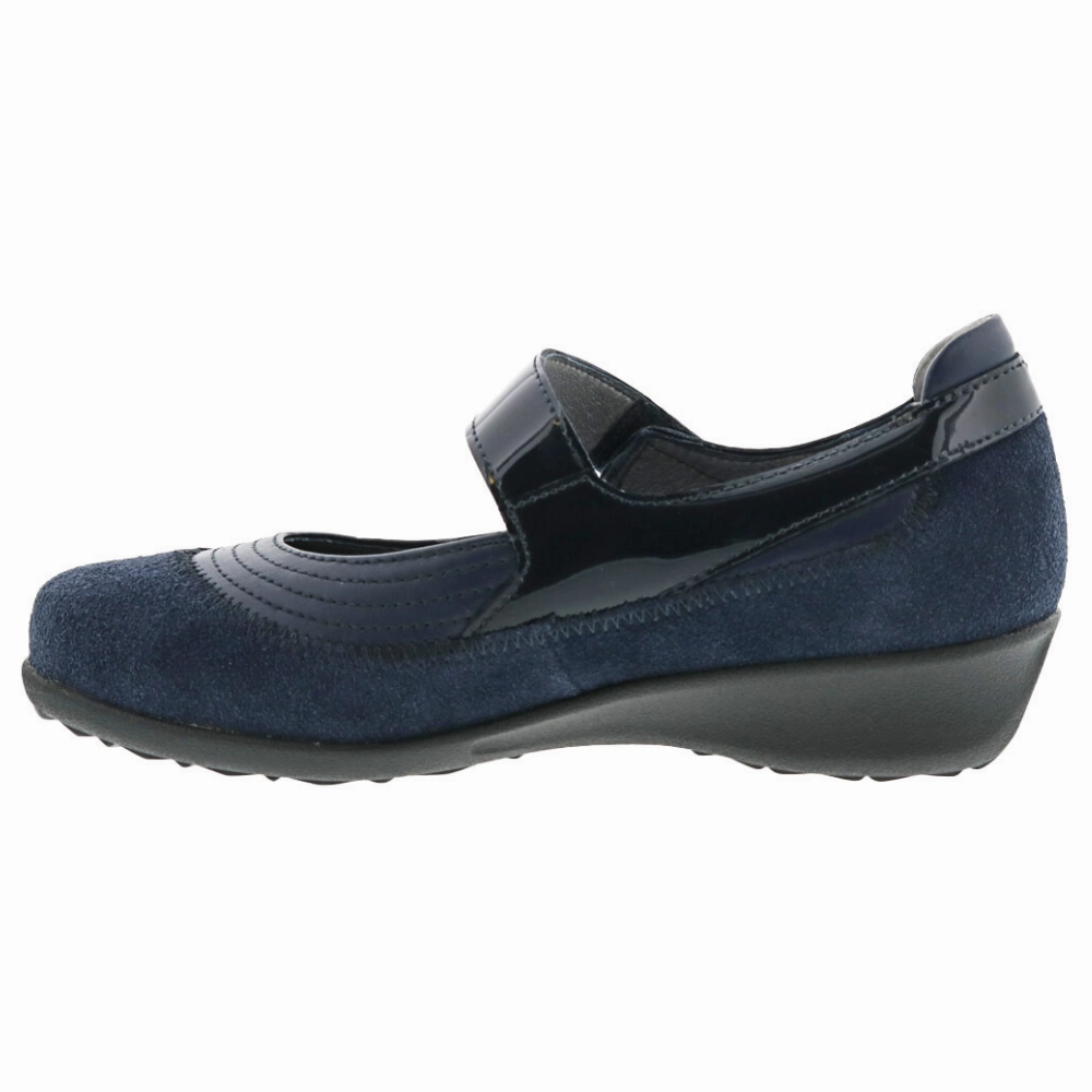 Toddler T-strap Mary Jane Shoes Drew Genoa Navy Suede Combo Mary Jane (Women's)