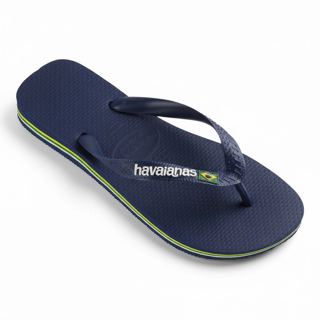 Havaianas Kids Brazil Logo Navy Blue (Sizes 2728-3334) Flip Flops Tory Burch