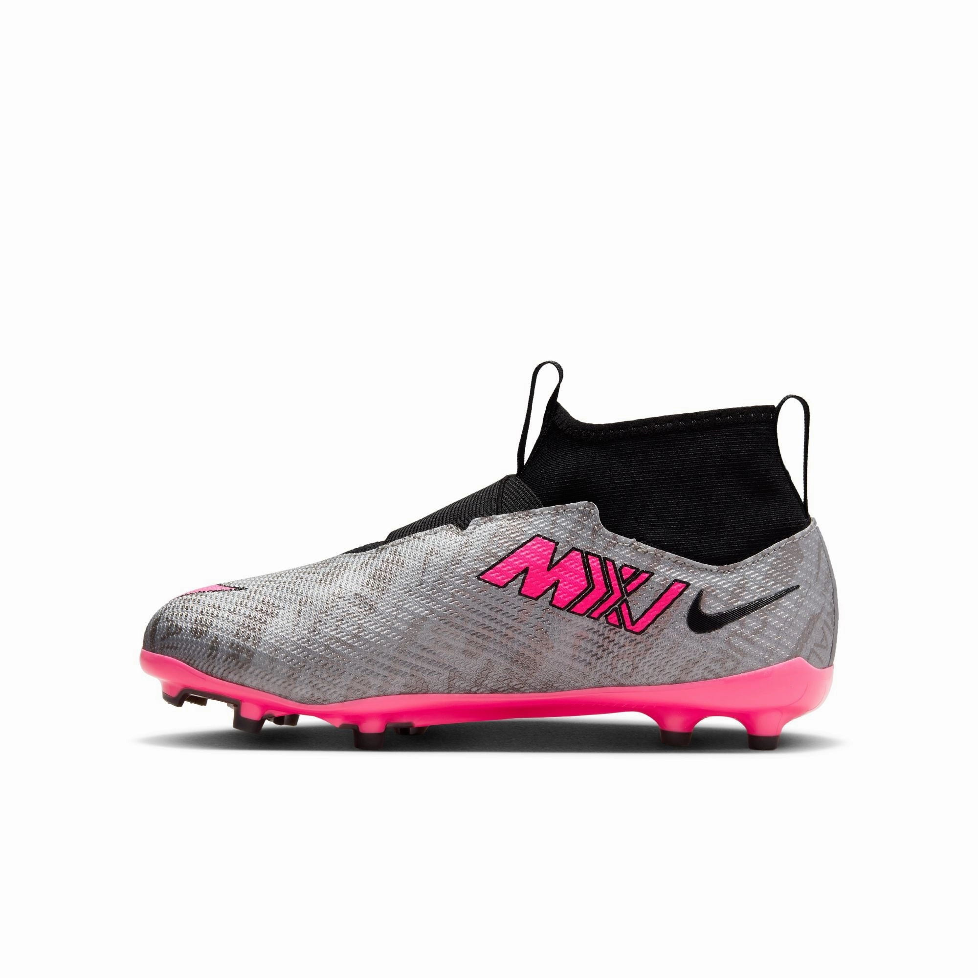 Nike Junior Zoom Mercurial Superfly 9 Pro FG Soccer Shoes - Silver/Pink/Black/Yellow Soccer Sg Cleats